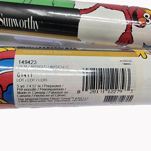 Sesame Street Wallpaper Borders 2 Rolls 5 Yds Each Bert & Ernie New old stock - Picture 3 of 6
